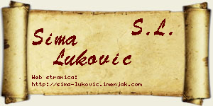 Sima Luković vizit kartica